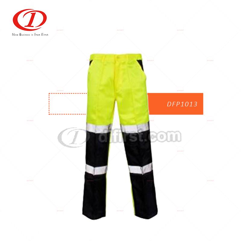 Yellow/navy blue safety pants » DFP1013